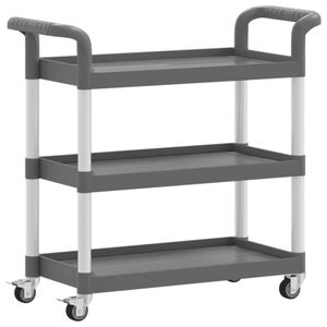 vidaXL Carrito de 3 niveles aluminio gris 77x34x72 cm
