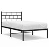 vidaXL Estructura cama sin colch&oacute;n con cabecero metal negro 100x200 cm