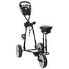 vidaXL Carro de golf con asiento Negro y Blanco Hierro Plegable