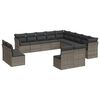 vidaXL Set de sof&aacute;s de jard&iacute;n 12 pzas con cojines rat&aacute;n sint&eacute;tico gris
