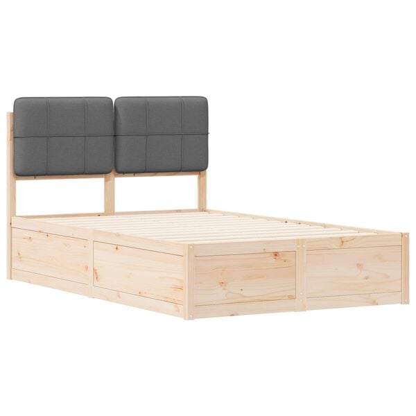 vidaXL Estructura de Cama con Cabecera Tapizada Gris oscuro