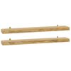 vidaXL Estantes de pared 2 unidades madera maciza de teca 90x15x4 cm