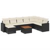 vidaXL Set de sof&aacute;s de jard&iacute;n 8 piezas y cojines rat&aacute;n sint&eacute;tico negro