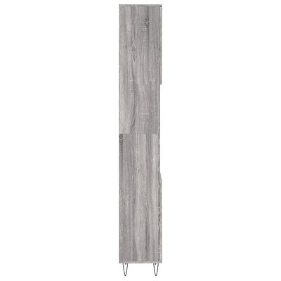 vidaXL Armario de baño madera contrachapada gris Sonoma 30x30x190 cm