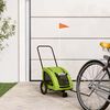 vidaXL Remolque de bicicleta mascotas hierro tela Oxford verde