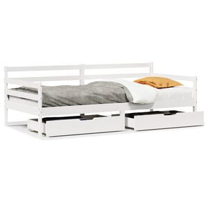 vidaXL Sof&aacute; cama con cajones madera maciza de pino 90x200 cm