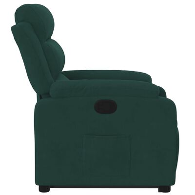 vidaXL Sillón reclinable elevable terciopelo verde oscuro