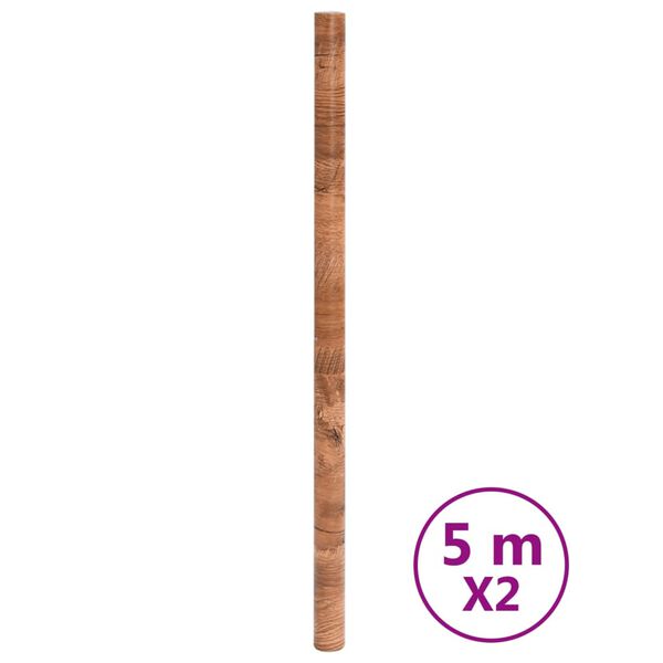 vidaXL Pegatinas de mueble autoadhesivas PVC aspecto madera 90x500 cm