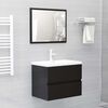 vidaXL Juego de muebles de baño madera de ingeniería negro brillo