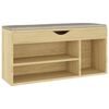 vidaXL Zapatero con coj&iacute;n madera ingenier&iacute;a sonoma 104x30x49 cm