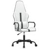 vidaXL Silla gaming de masaje cuero sint&eacute;tico negro y blanco