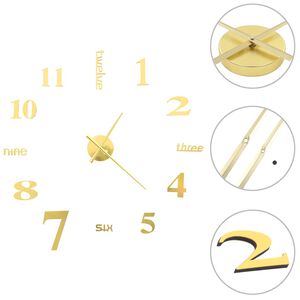 vidaXL Reloj 3D de pared con dise&ntilde;o moderno 100 cm XXL dorado