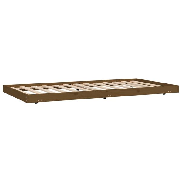 vidaXL Estructura de cama madera maciza pino marr&oacute;n miel 100x200 cm