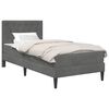vidaXL Estructura de cama con colch&oacute;n Gris oscuro 90 x 190 cm