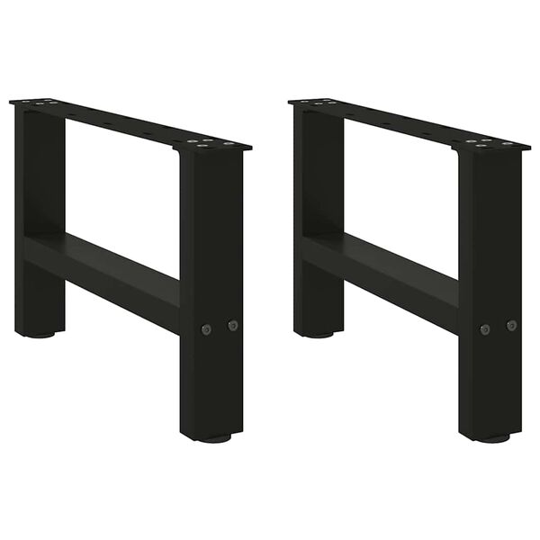 vidaXL Patas para mesa de centro negras (2 unidades, 50 x 30-31 cm, acero)