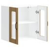 vidaXL Armario de cocina de pared con puerta de cristal "Lucca" de, roble artesanal, madera de ingenier&iacute;a