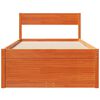 vidaXL Estructura de cama sin colch&oacute;n madera maciza marr&oacute;n 75x190 cm