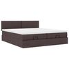 vidaXL Estructura cama otomana colchones tela marr&oacute;n oscuro 200x200cm