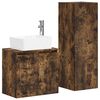 vidaXL Juego de muebles de ba&ntilde;o 2 uds. Roble Ahumado