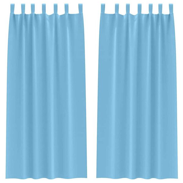 vidaXL Cortinas Opacas con Anillas 2 pcs Azul Claro 225 x 140 cm