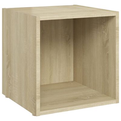 vidaXL Muebles de salón 4 piezas madera de ingeniería roble Sonoma