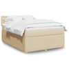 vidaXL Cama box spring con colch&oacute;n tela color crema 160x200 cm