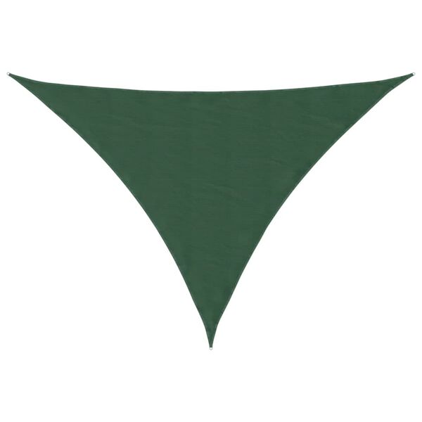 vidaXL Toldo de vela triangular tela Oxford verde oscuro 5x6x6 m