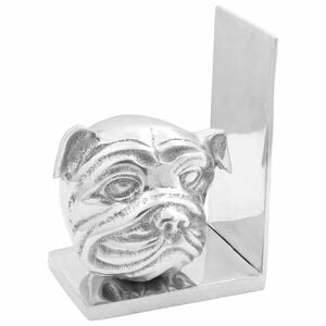 vidaXL Sujetalibros 2 uds. Plateado 8 x 12 x 16,5 cm Aluminio