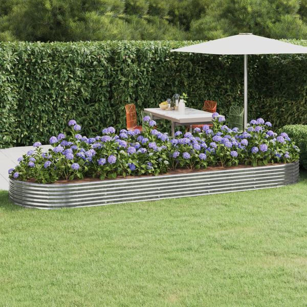 vidaXL Jardinera arriate acero galvanizado plata 450x140x36 cm