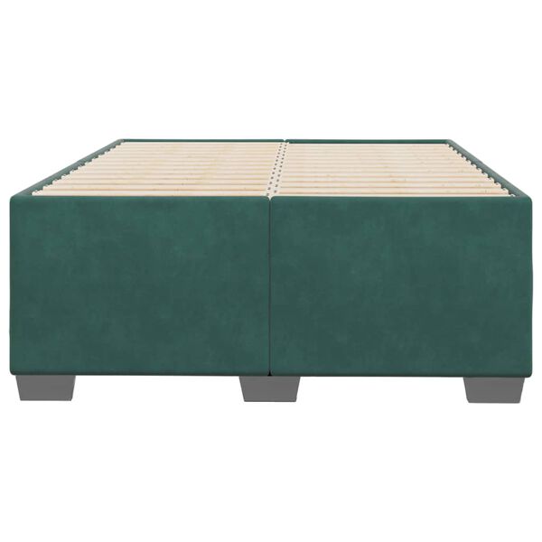 vidaXL Estructura cama sin colch&oacute;n terciopelo verde oscuro 120x190cm