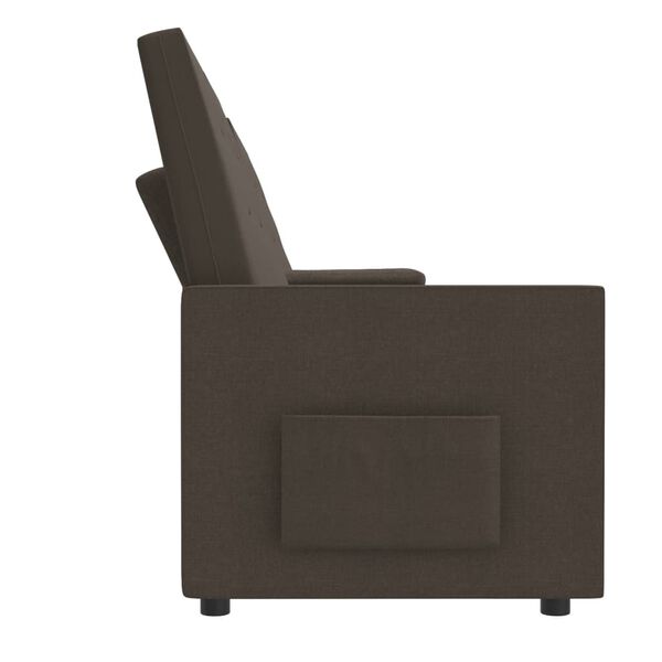 vidaXL Sof&aacute; reclinable de 4 plazas con portavasos tela marr&oacute;n