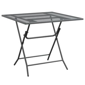 vidaXL Mesa de jard&iacute;n malla met&aacute;lica expandida antracita 80x80x72 cm