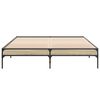 vidaXL Estructura cama madera ingenier&iacute;a metal roble Sonoma 160x200 cm