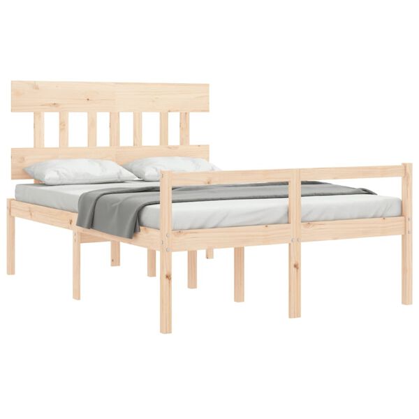 vidaXL Cama para personas mayores con cabecero madera maciza