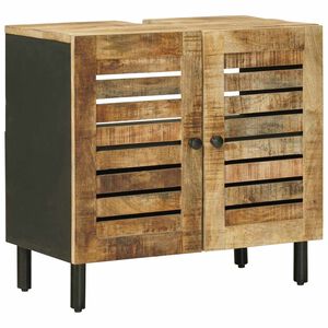 vidaXL Mueble de lavabo con puerta Marr&oacute;n y Negro 62 x 33 x 58 cm