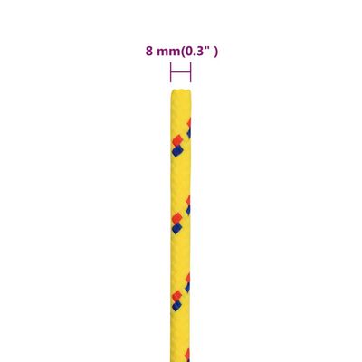 vidaXL Cuerda de barco polipropileno amarillo 8 mm 50 m