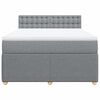 vidaXL Cama box spring con colch&oacute;n tela gris claro 160x200 cm
