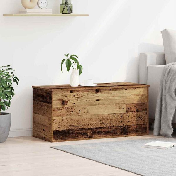 vidaXL Caja de Almacenamiento Madera envejecida 100 x 42 x 46 cm