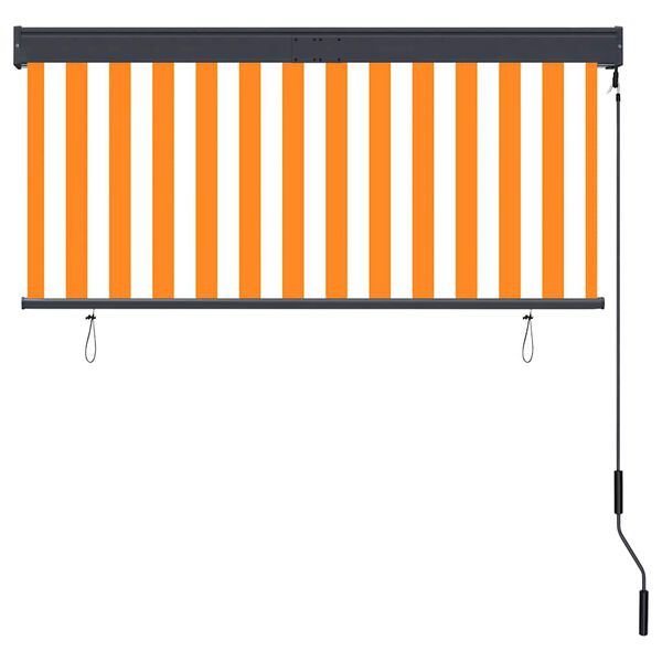 vidaXL Estor enrollable de exterior blanco y naranja 140x250 cm