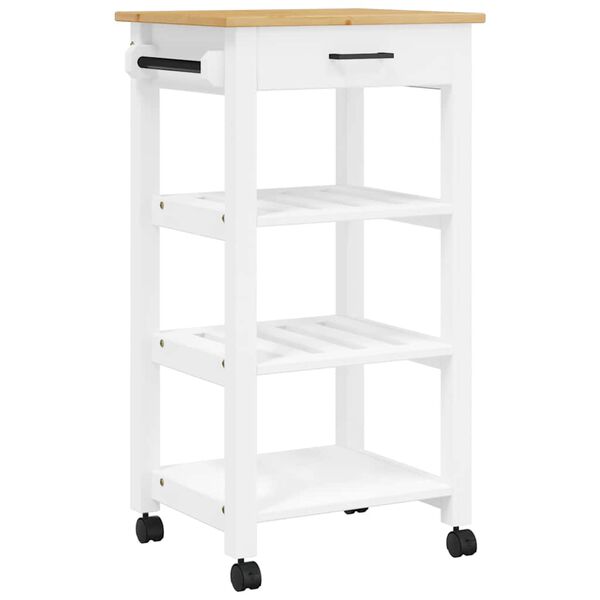 vidaXL Carrito de cocina MONZA madera maciza de pino 48x40x88,5 cm
