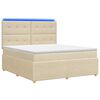 vidaXL Cama de muelles con LED y colch&oacute;n Crema 140 x 200 cm Tela