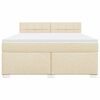 vidaXL Cama box spring con colch&oacute;n tela color crema 180x200 cm