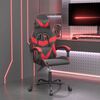vidaXL Silla gaming giratoria cuero sintético negro y rojo