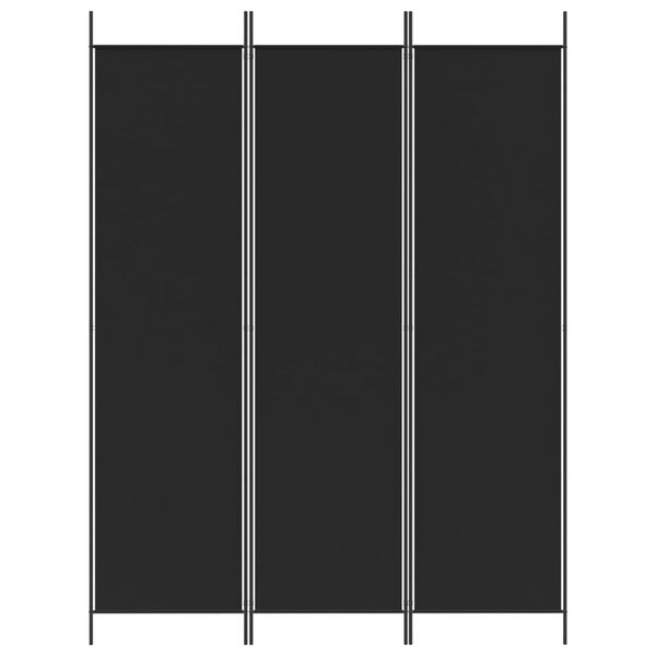 vidaXL Biombo divisor de 3 paneles de tela negro 150x200 cm