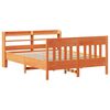 vidaXL Cama sin colch&oacute;n madera maciza de pino marr&oacute;n cera 140x190 cm