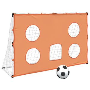 vidaXL Porter&iacute;a de f&uacute;tbol con tela de punter&iacute;a y bal&oacute;n 182x62x118 cm