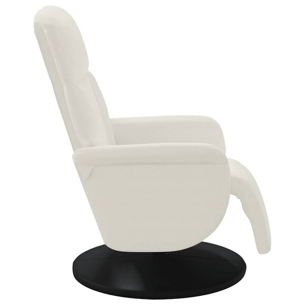 vidaXL Sill&oacute;n reclinable con reposapi&eacute;s terciopelo color crema
