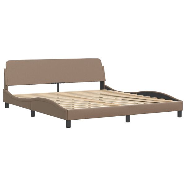 vidaXL Cama Viana con colch&oacute;n cuero sint&eacute;tico capuchino 180x200 cm