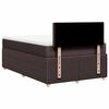 vidaXL Cama box spring con colch&oacute;n tela marr&oacute;n oscuro 120x190 cm