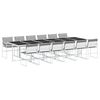vidaXL Juego de comedor de jard&iacute;n 13 pzas con cojines textilene blanco